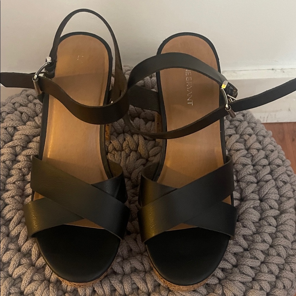 Lane Bryant Black Strappy Sandals gently worn
